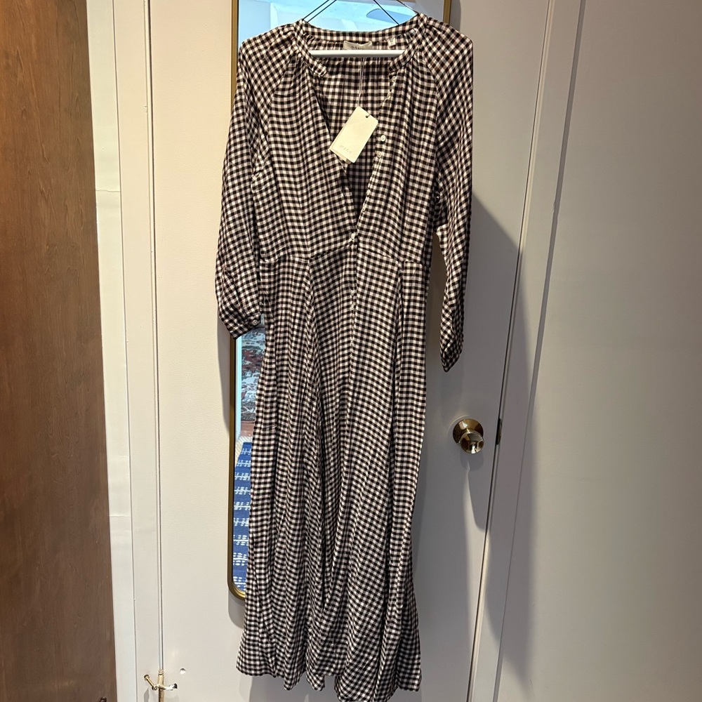 NWT DOEN MADELAINE DRESS IN DELPHINE PLAID - Picture 3 of 6